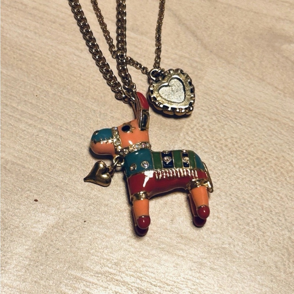 Betsey Johnson Multicolor Donkey Necklace